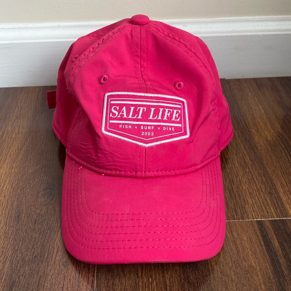 4/$20 Salt Life Hot Pink Quick Dry Baseball Hat Adjustable Back